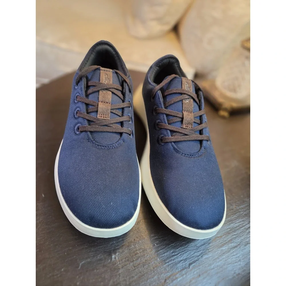 NEW! Allbirds Men's Wool Runner Cushioned Sneaker True Navy/White Size 10 $120